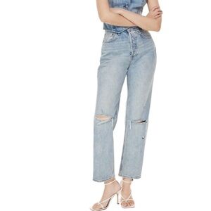 Denim Forum Joni High Rise Loose distressed jeans size 26 excellent condition
